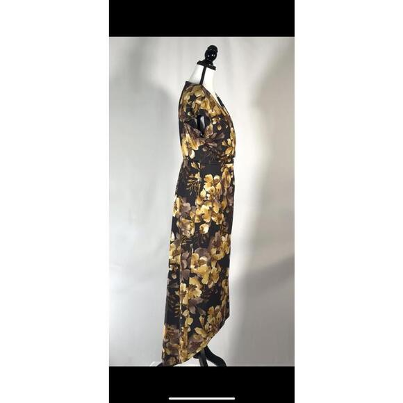 SLNY SL FASHIONS Print Faux Wrap Maxi Dress Size 6 - Picture 5 of 6